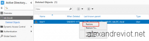 Active Directory Restore Item
