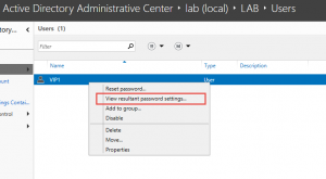 User Password policy