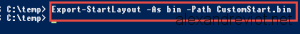 Export-StartLayout Powershell