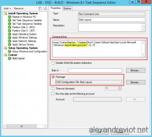 SCCM OSD Import StartLayout