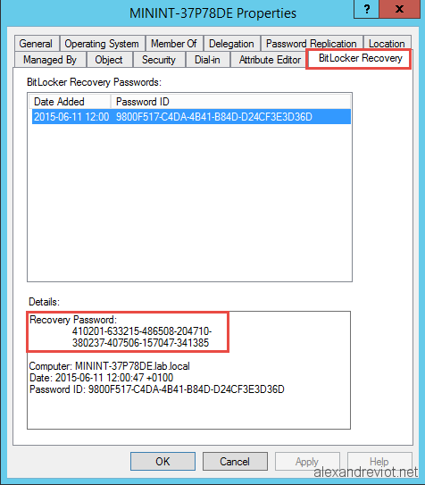 bitlocker recovery key generator