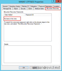 Bitlocker Recovery Key Standard User