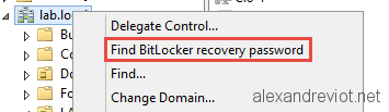 Find Bitlocker Recovery Password