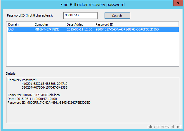 what is bitlocker recovery