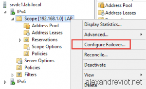 DHCP Failover Configuration