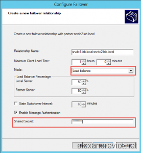 DHCP Failover Options