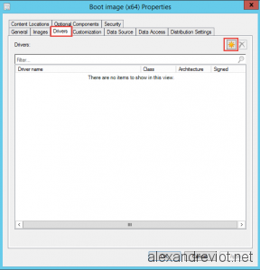 SCCM Boot Image Drivers Tab
