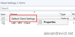 SCCM Default Client Settings