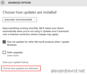 Update Delivered option