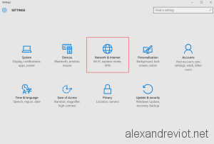 Settings Network & Internet