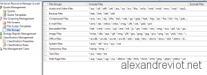Default File Group extensions