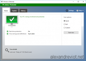 Windows Defender GUI