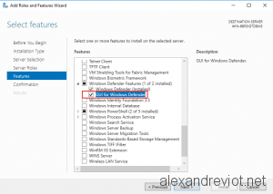 Server Manager Defender Feature